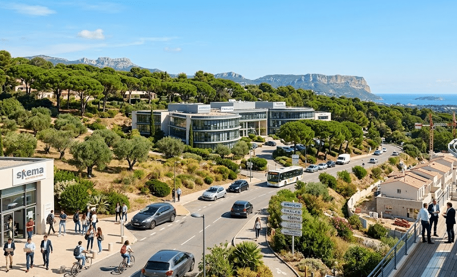 Vue aerienne de Sophia Antipolis
